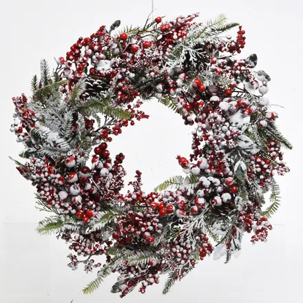 Frosted Red Berry Wreath